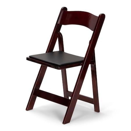 Atlas Commercial Products Wood Folding Chair, Mahogany with Black Pad WFC5MHG